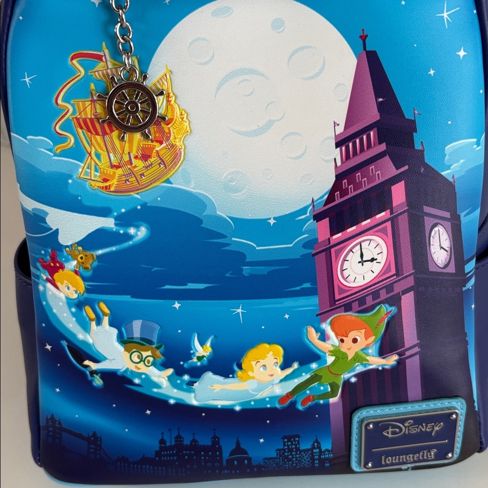NWT LOUNGE-FLY Disney Peter Pan Characters Glow in the Dark Double Bag - Picture 2 of 10